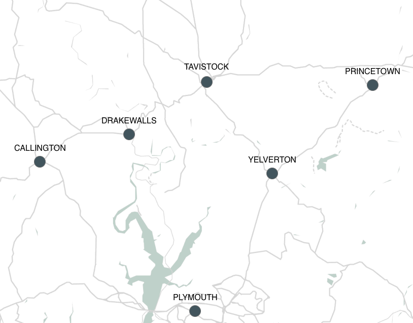 A map of the Tamar Valley